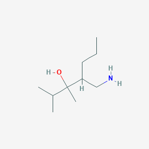 molecular formula C10H23NO B13625430 4-(Aminomethyl)-2,3-dimethylheptan-3-ol 