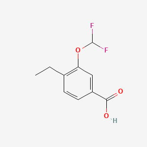 molecular formula C10H10F2O3 B13625693 3-Difluoromethoxy-4-ethylbenzoic acid 
