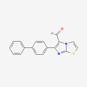 molecular formula C18H12N2OS B1362580 6-Biphenyl-4-yl-imidazo[2,1-b]thiazole-5-carbaldehyde CAS No. 82588-43-0