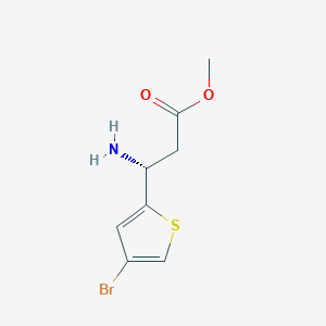 molecular formula C8H10BrNO2S B13625817 Methyl (r)-3-amino-3-(4-bromothiophen-2-yl)propanoate 