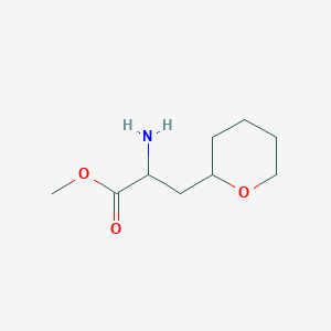 molecular formula C9H17NO3 B13625847 Methyl 2-amino-3-(tetrahydro-2h-pyran-2-yl)propanoate 