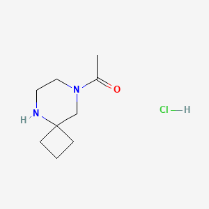 molecular formula C9H17ClN2O B13626069 1-{5,8-Diazaspiro[3.5]nonan-8-yl}ethan-1-onehydrochloride 
