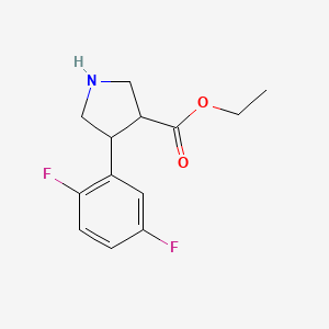 molecular formula C13H15F2NO2 B13626362 Ethyl 4-(2,5-difluorophenyl)pyrrolidine-3-carboxylate 