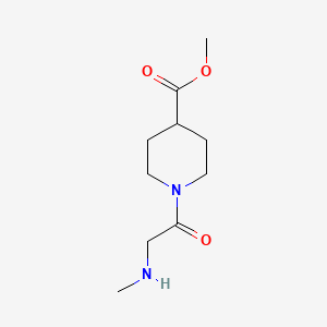molecular formula C10H18N2O3 B13626464 Methyl 1-(methylglycyl)piperidine-4-carboxylate 