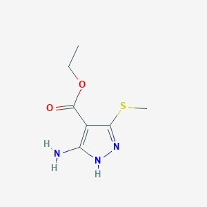 molecular formula C7H11N3O2S B1362731 ethyl 5-amino-3-(methylthio)-1H-pyrazole-4-carboxylate CAS No. 1219817-46-5