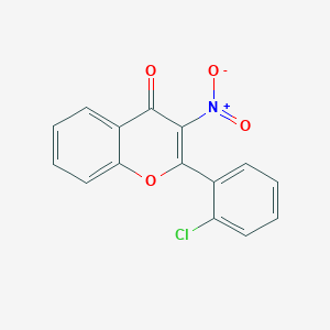 B136275 2-(2-Chlorophenyl)-3-nitrochromen-4-one CAS No. 143468-14-8
