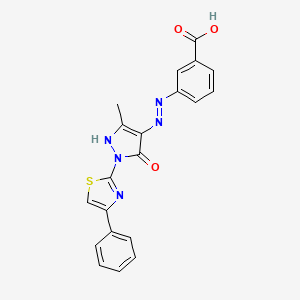 3-{2-[3-methyl-5-oxo-1-(4-phenyl-1,3-thiazol-2-yl)-1,5-dihydro-4H-pyrazol-4-yliden]hydrazino}benzoic acid