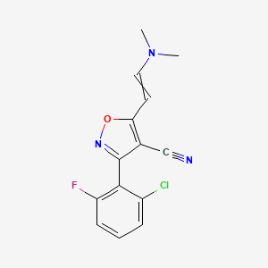 molecular formula C14H11ClFN3O B1362918 3-(2-Chloro-6-fluorophenyl)-5-[2-(dimethylamino)ethenyl]-1,2-oxazole-4-carbonitrile 