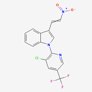 molecular formula C16H9ClF3N3O2 B1362941 1-[3-chloro-5-(trifluoromethyl)-2-pyridinyl]-3-(2-nitrovinyl)-1H-indole 