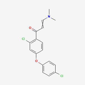 molecular formula C17H15Cl2NO2 B1362981 1-[2-Chloro-4-(4-chlorophenoxy)phenyl]-3-(dimethylamino)prop-2-en-1-one 