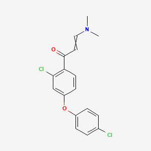 molecular formula C17H15Cl2NO2 B1362981 1-[2-Chloro-4-(4-chlorophenoxy)phenyl]-3-(dimethylamino)-2-propen-1-one 