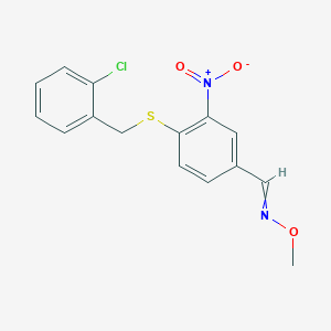 molecular formula C15H13ClN2O3S B1362982 1-[4-[(2-chlorophenyl)methylsulfanyl]-3-nitrophenyl]-N-methoxymethanimine 