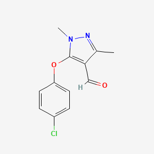 molecular formula C12H11ClN2O2 B1362993 5-(4-chlorophenoxy)-1,3-dimethyl-1H-pyrazole-4-carbaldehyde CAS No. 109925-13-5