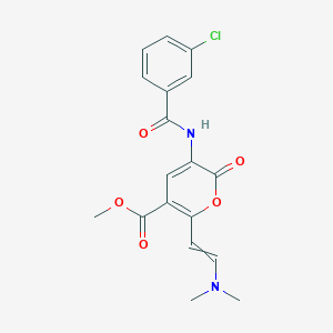 molecular formula C18H17ClN2O5 B1363021 Methyl 5-[(3-chlorobenzoyl)amino]-2-[2-(dimethylamino)ethenyl]-6-oxopyran-3-carboxylate 