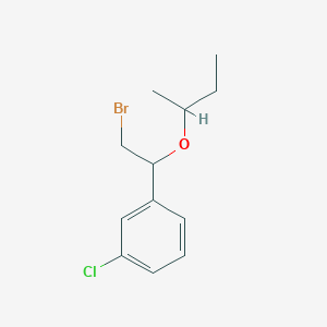 molecular formula C12H16BrClO B13630320 alpha-(Bromomethyl)-m-chlorobenzyl sec-butyl ether CAS No. 21270-01-9
