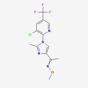 molecular formula C13H12ClF3N4O B1363040 (1-{1-[3-chloro-5-(trifluoromethyl)pyridin-2-yl]-2-methylimidazol-4-yl}ethylidene)(methoxy)amine 