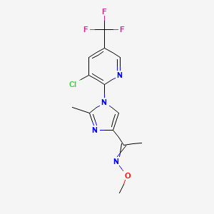 molecular formula C13H12ClF3N4O B1363040 1-{1-[3-chloro-5-(trifluoromethyl)-2-pyridinyl]-2-methyl-1H-imidazol-4-yl}-1-ethanone O-methyloxime 