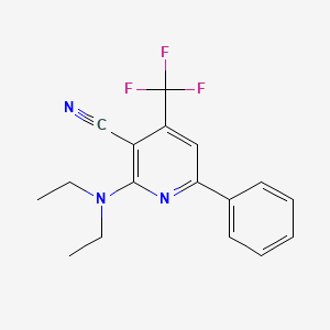 molecular formula C17H16F3N3 B1363041 2-(Diethylamino)-6-phenyl-4-(trifluoromethyl)nicotinonitrile CAS No. 114084-97-8