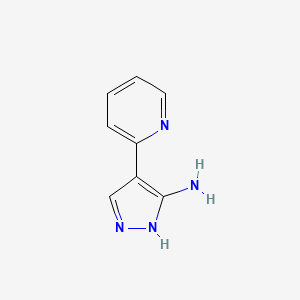 molecular formula C8H8N4 B1363056 4-(吡啶-2-基)-1H-吡唑-5-胺 CAS No. 493038-87-2