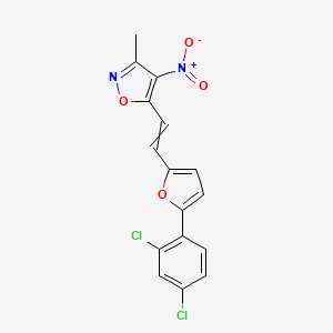molecular formula C16H10Cl2N2O4 B1363061 5-{2-[5-(2,4-Dichlorophenyl)-2-furyl]vinyl}-3-methyl-4-nitroisoxazole 