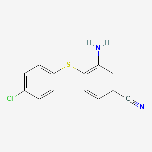 molecular formula C13H9ClN2S B1363073 3-Amino-4-[(4-chlorophenyl)sulfanyl]benzenecarbonitrile CAS No. 303147-30-0