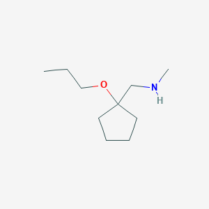 molecular formula C10H21NO B13630869 N-methyl-1-(1-propoxycyclopentyl)methanamine 