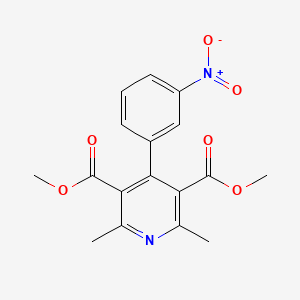 molecular formula C17H16N2O6 B1363124 Dimethyl 2,6-dimethyl-4-(3-nitrophenyl)pyridine-3,5-dicarboxylate CAS No. 76258-20-3