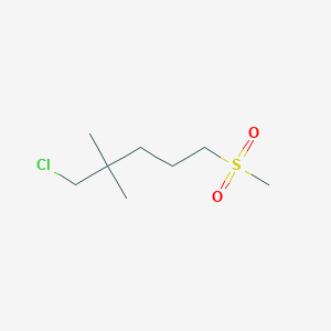 molecular formula C8H17ClO2S B13632393 1-Chloro-2,2-dimethyl-5-(methylsulfonyl)pentane 