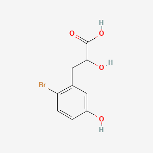 molecular formula C9H9BrO4 B13632514 3-(2-Bromo-5-hydroxyphenyl)-2-hydroxypropanoic acid 