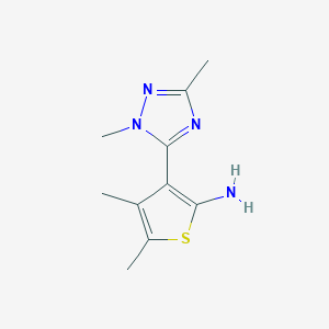 molecular formula C10H14N4S B13632574 3-(1,3-Dimethyl-1h-1,2,4-triazol-5-yl)-4,5-dimethylthiophen-2-amine 