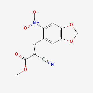 molecular formula C12H8N2O6 B1363258 Methyl 2-cyano-3-(6-nitro-1,3-benzodioxol-5-yl)prop-2-enoate 