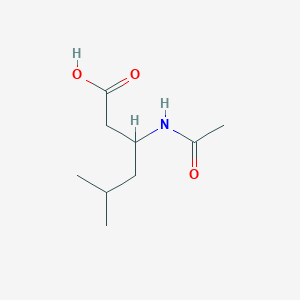 molecular formula C9H17NO3 B13632756 3-Acetamido-5-methylhexanoic acid CAS No. 1001611-03-5