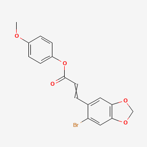 molecular formula C17H13BrO5 B1363307 4-methoxyphenyl (E)-3-(6-bromo-1,3-benzodioxol-5-yl)-2-propenoate 