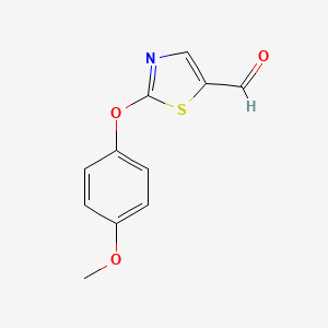 molecular formula C11H9NO3S B1363338 2-(4-Methoxyphenoxy)-1,3-thiazole-5-carbaldehyde CAS No. 478081-25-3