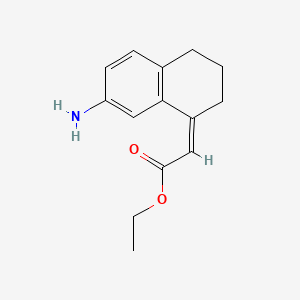 molecular formula C14H17NO2 B13633430 Ethyl2-(7-amino-3,4-dihydronaphthalen-1(2H)-ylidene)acetate 