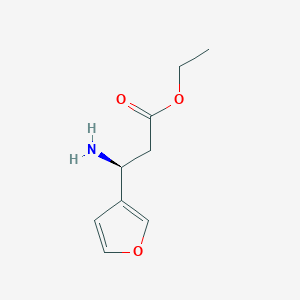 molecular formula C9H13NO3 B13633683 ethyl (3S)-3-amino-3-(furan-3-yl)propanoate CAS No. 167834-30-2