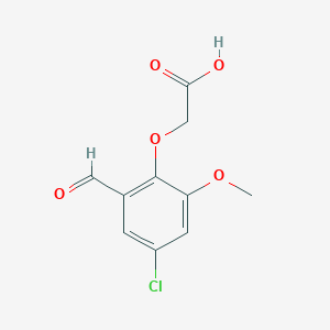 molecular formula C10H9ClO5 B1363375 2-(4-Chloro-2-formyl-6-methoxyphenoxy)acetic acid CAS No. 662154-29-2