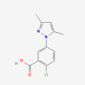molecular formula C12H11ClN2O2 B1363377 2-chloro-5-(3,5-dimethyl-1H-pyrazol-1-yl)benzoic acid CAS No. 401827-60-9