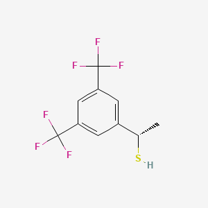 molecular formula C10H8F6S B13634045 (1S)-1-[3,5-bis(trifluoromethyl)phenyl]ethane-1-thiol 