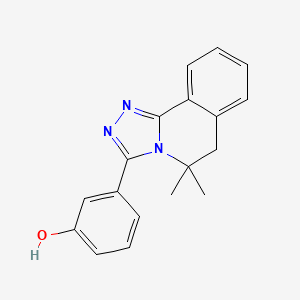 molecular formula C18H17N3O B1363406 3-(5,5-Dimethyl-5,6-dihydro[1,2,4]triazolo[3,4-a]isoquinolin-3-yl)phenol CAS No. 330998-71-5