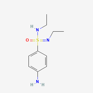 molecular formula C10H17N3OS B13634091 4-amino-N,N-diethylbenzene-1-sulfonoimidamide 
