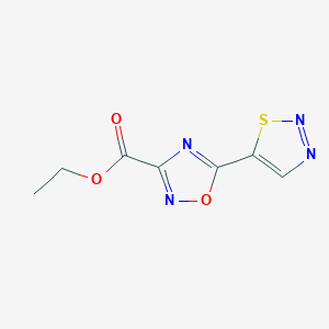 molecular formula C7H6N4O3S B13634114 Ethyl 5-(1,2,3-thiadiazol-5-yl)-1,2,4-oxadiazole-3-carboxylate 