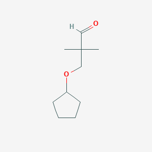 molecular formula C10H18O2 B13634448 3-(Cyclopentyloxy)-2,2-dimethylpropanal 