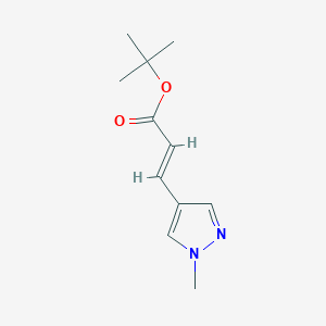 molecular formula C11H16N2O2 B13634499 tert-butyl 3-(1-methyl-1H-pyrazol-4-yl)acrylate 