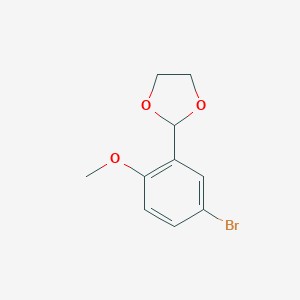 molecular formula C10H11BrO3 B136350 1-Bromo-3-(1,3-dioxolan-2-YL)-4-methoxybenzene CAS No. 156603-10-0