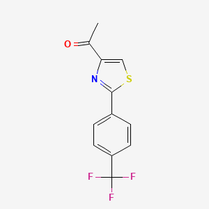 molecular formula C12H8F3NOS B1363534 1-(2-[4-(Trifluoromethyl)phenyl]-1,3-thiazol-4-yl)ethan-1-one CAS No. 263564-37-0