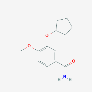 molecular formula C13H17NO3 B136354 3-(cyclopentyloxy)-4-methoxybenzamide CAS No. 158429-58-4