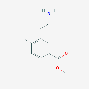molecular formula C11H15NO2 B13635466 Methyl 3-(2-aminoethyl)-4-methylbenzoate 