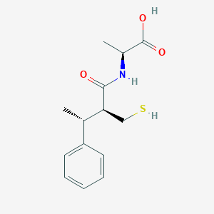 molecular formula C14H19NO3S B136358 N-(2-(Mercaptomethyl)-3-phenylbutanoyl)-L-alanine CAS No. 155895-89-9