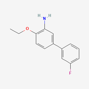 molecular formula C14H14FNO B13636456 2-Ethoxy-5-(3-fluorophenyl)aniline 
